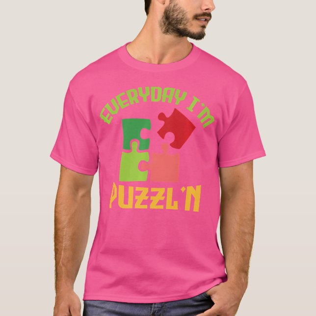 Varje dag är jag förbryllad - Jigsaw Puzzle Master T Shirt (Framsida)