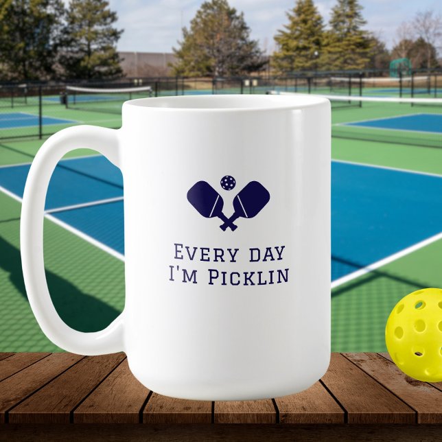 Varje dag är jag picklin - roligt blått Pickleball Kaffemugg (Skapare uppladdad)