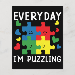 Varje dag är jag Puzzlande Roligt Autism Medvetenh