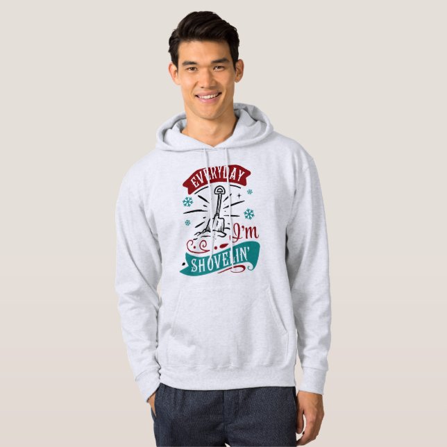 Varje dag är jag Shovelin - roligt jul Hoodie (Hel framsida)