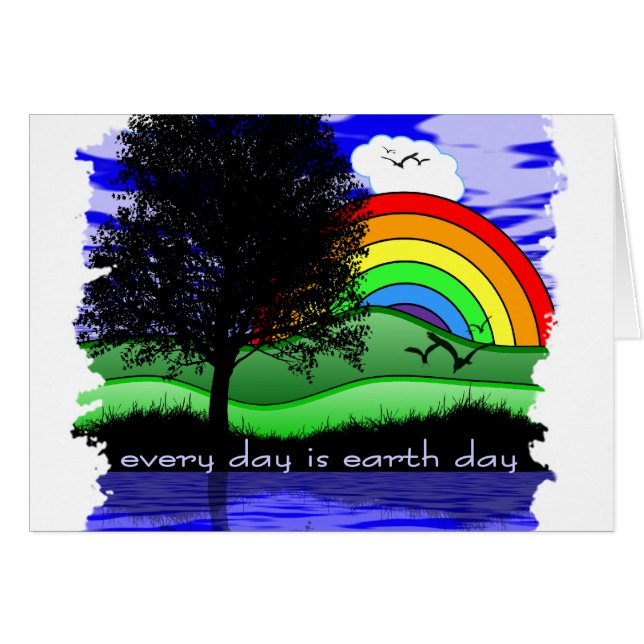 Varje dag är jorddagen hälsningskort (Framsidan Horizontal)