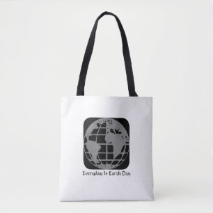 "Varje dag är jorddagen", planeten Earth Tote Bag. Tygkasse