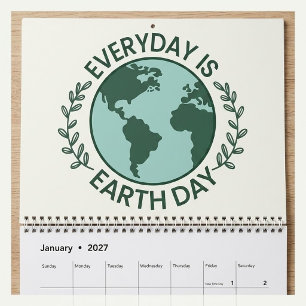 Varje Dag Är Jordens Dag - Vintage Grön Jordälskar Kalender