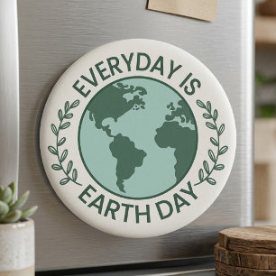 Varje Dag Är Jordens Dag - Vintage Grön Jordälskar Magnet