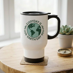 Varje Dag Är Jordens Dag - Vintage Grön Jordälskar Resemugg