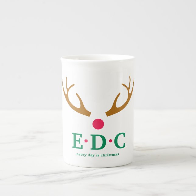 Varje Dag är Jul Kina Mugg Benporslin Mugg (Framsidan)