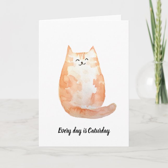 "Varje dag är katt-onsdag" gratulationskort Kort (Framsida)