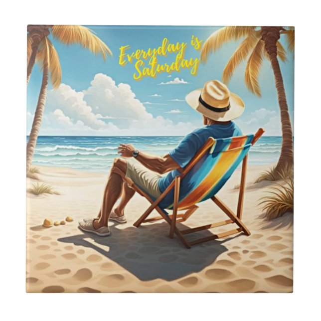 Varje dag är lördag pensionerad kakelplatta (Framsidan)