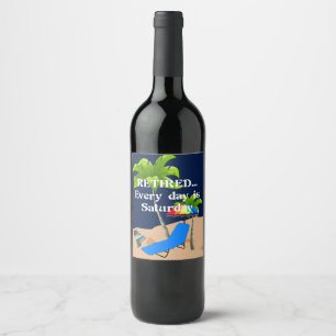 Varje dag är lördag. vinflaska etikett