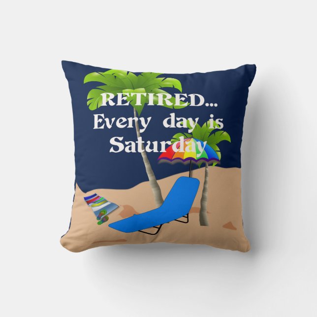 Varje dag är lördag (vit skrift) kudde (Framsida)