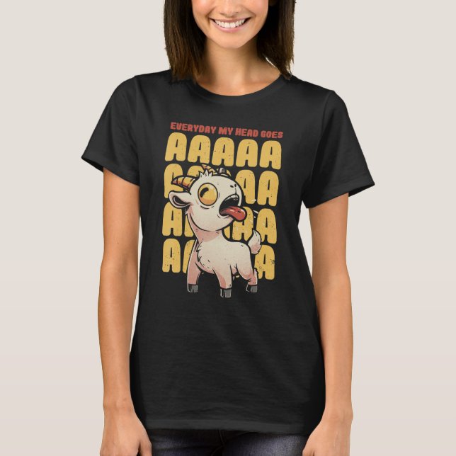 Varje dag är min chef Goes AAAAAH Pun Screaming Go T Shirt (Framsida)