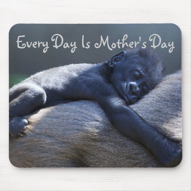 Varje dag är mors dag, mamman & bebisgorillan musmatta (Framsidan)