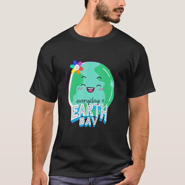 Varje dag är sjöjorden skyddad Grönt E T Shirt (Framsida)