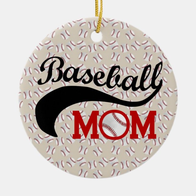 Varje dag Baseball Mamma Sporty Julgransprydnad Keramik (Framsidan)