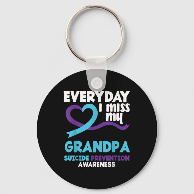 Varje dag missar jag min morfar Suicide Prevention Nyckelring (Framsida)