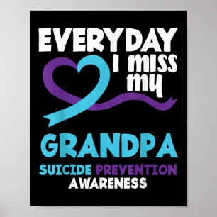 Varje dag missar jag min morfar Suicide Prevention Poster