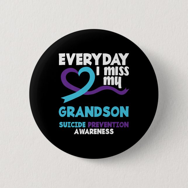 Varje dag missar jag min morson Suicide Prevention Knapp (Framsida)
