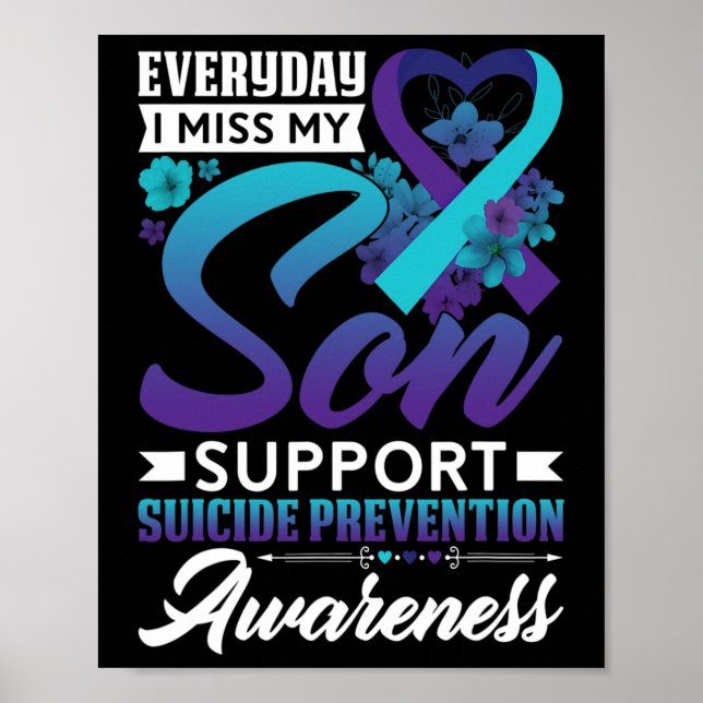 Varje dag missar jag min son Suicide Prevention Aw Poster (Framsidan)
