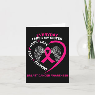 Varje dag missar jag min syster Cute Rosa Breast C Kort