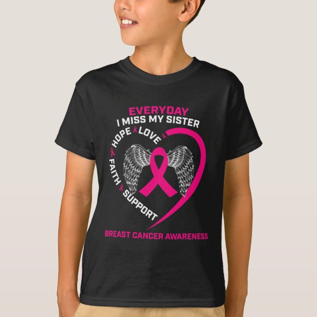 Varje dag missar jag min syster Cute Rosa Breast C T Shirt (Framsida)