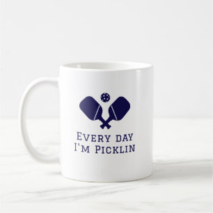 Varje dag pickleballar jag - rolig Pickleball Kaffemugg