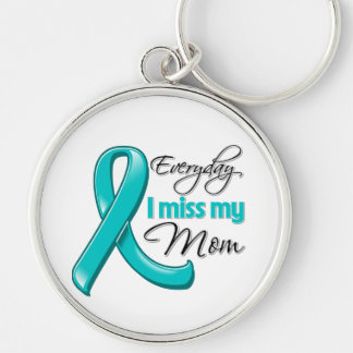 Varje dag saknar jag min Mamma Ovarian Cancer Rund Silverfärgad Nyckelring