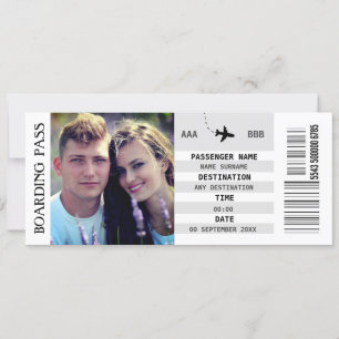 VARJE destinationsboardingpass som förs bort från Inbjudningar