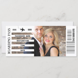 VARJE destinationsboardingpass som kommer bort DIY Inbjudningar