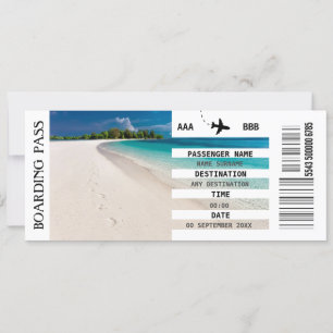VARJE destinationsboardingpass som kommer bort DIY Inbjudningar