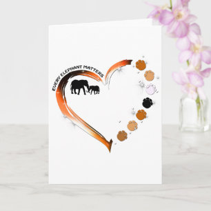 Varje elefant matchar Golden Heart Elephant Tassar Kort