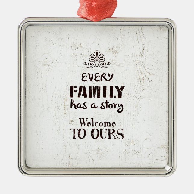 Varje familj har en berättelse julgransprydnad metall (Framsidan)