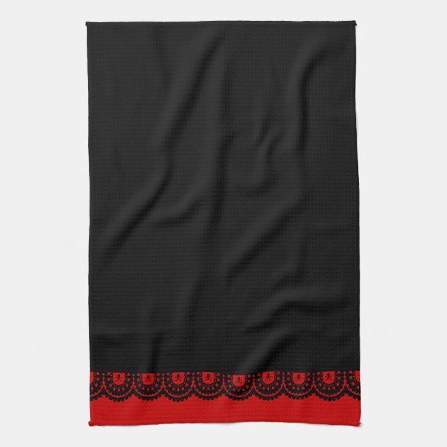 VARJE FÄRG! Black Skull Snöre Tea Towel Kökshandduk (Vertikal)