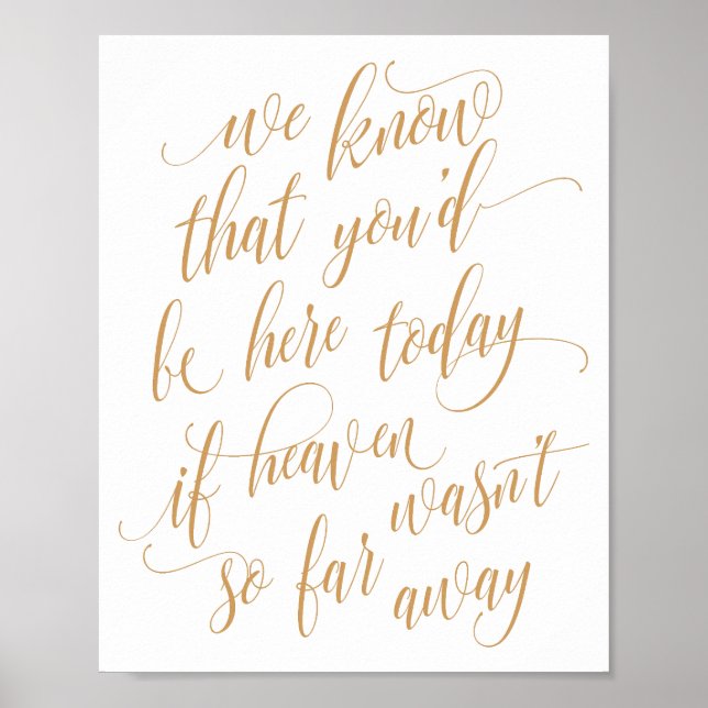 VARJE FÄRG! Bröllop minnesskylt - Luxe Calligraphy Poster (Framsidan)