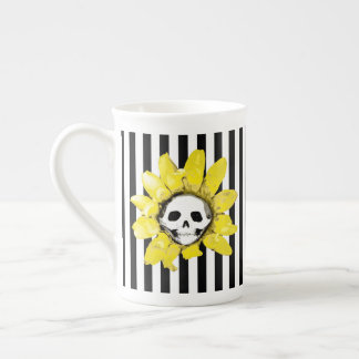 VARJE FÄRG! RAND Skull Solroséa Tea Kopp Benporslin Mugg