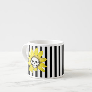 VARJE FÄRG! RAND Skull Solrosétiny Tea Kopp Espressomugg
