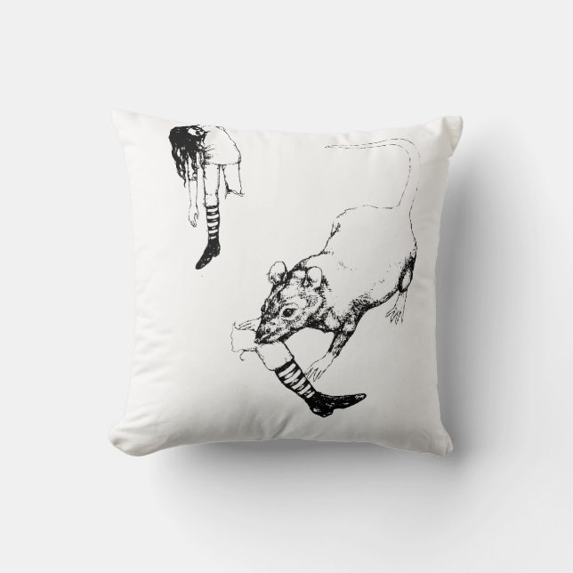 VARJE FÄRG! Råtta med Doll Leg Pillow Kudde (Framsida)