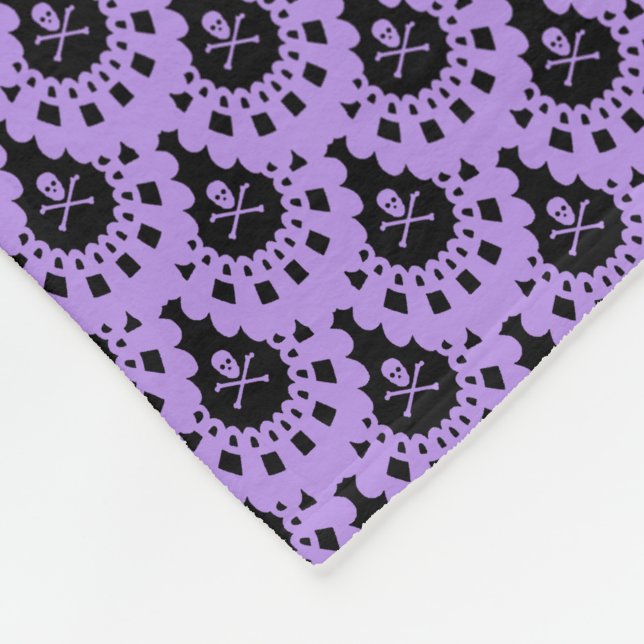 VARJE FÄRG! Skull och Crossbone Snöre Black Ground Fleecefilt (Hörn)