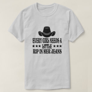 Varje flicka behöver lite rippa i sina Jeans T Shirt