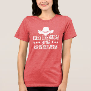 Varje flicka behöver lite rippa i sina Jeans T Shirt