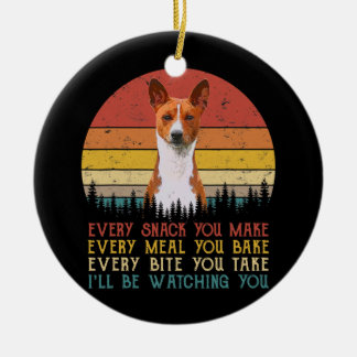 Varje gång du gör Basenji Hund Hund Pappa Julgransprydnad Keramik