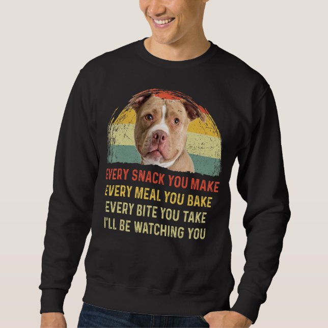 Varje gång du gör Pitbull Mamma Hund Pappa Retro Lång Ärmad Tröja (Framsida)