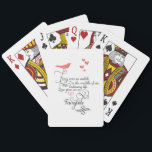 Varje gång i ett vanligt liv. spelkort<br><div class="desc">Varje gång i ett vanligt liv. Kärlek ge är en saga. Cute Vintage Bird Loely Whimsical Typography Mint and Coral Hearts. Spelkort för Casino Theme Las Vegas Bröllop Theme Apricot Peach</div>