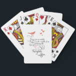 Varje gång i ett vanligt liv. spelkort<br><div class="desc">Varje gång i ett vanligt liv. Kärlek ge är en saga. Cute Vintage Bird Loely Whimsical Typography Mint and Coral Hearts. Spelkort för Casino Theme Las Vegas Bröllop Theme Apricot Peach</div>