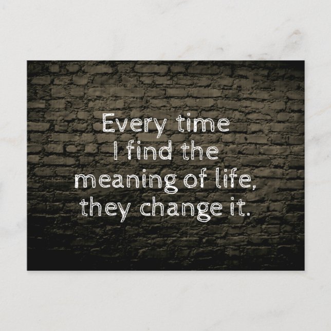 Varje gång jag hittar livets skämt vykort (Framsida)