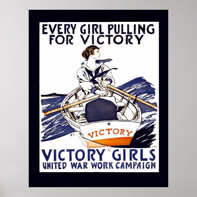 VARJE GIRL SOM PULLERAR FÖR VICTORY 1918 POSTER (Framsidan)