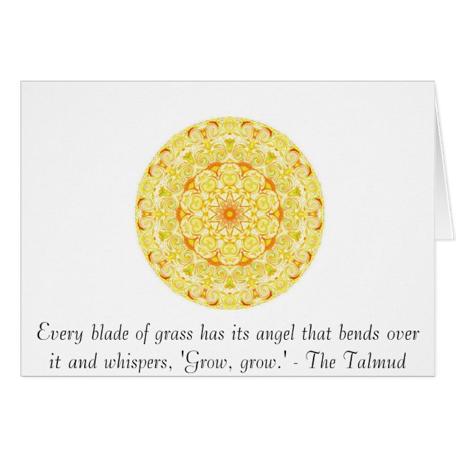 Varje grässtrå har dess den ängel krökningar ..... hälsningskort (Framsidan Horizontal)