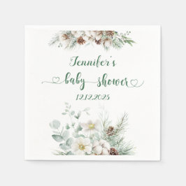 Varje grön elegant könsneutral babydusch pappersservett