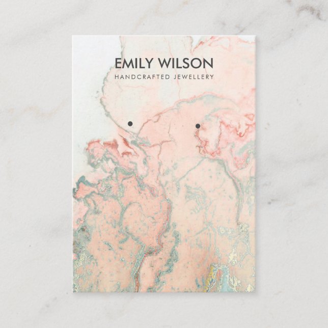 VARJE GRÖNT AGERAR MARBLE EARRING VISNING CARD VISITKORT (Framsida)