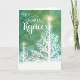 Varje hjärta glädjer sig vinterfyr religiös helgkort