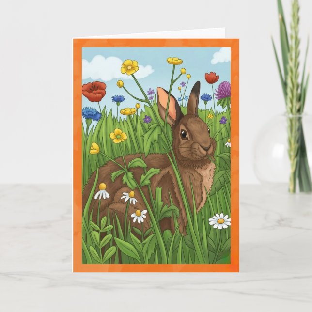 Varje kanin älskar blommor kort (Framsida)